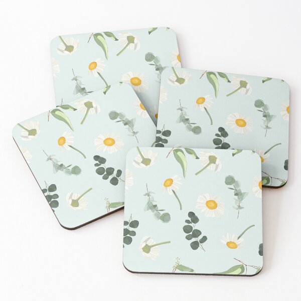 Item preview, Elegant floral pattern with hand draw daisy camomile flowers and eucalyptus. designed and sold by MatyKotiv.