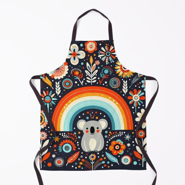 Item preview, Scandinavian Folk Art Koala – Rainbow Floral Symmetry by heidiannemorris designed and sold by FOLK ART FUSION by heidiannemorris.