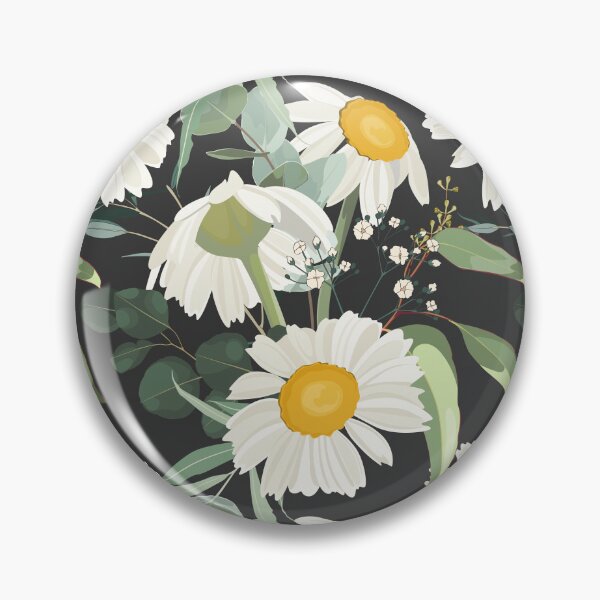 Item preview, Elegant floral pattern with hand draw daisy camomile flowers and eucalyptus.  designed and sold by MatyKotiv.