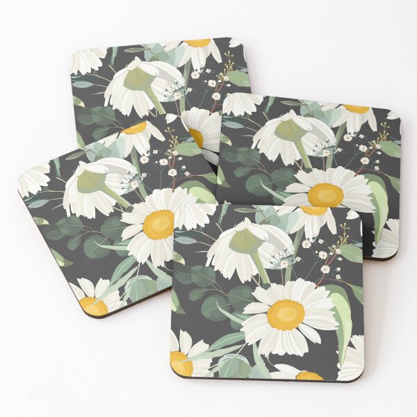 Item preview, Elegant floral pattern with hand draw daisy camomile flowers and eucalyptus.  designed and sold by MatyKotiv.