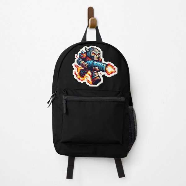 Item preview, Pixel Art Demon Soldier with Flamethrower – Retro Gaming Sticker designed and sold by Psycho-Crazy.