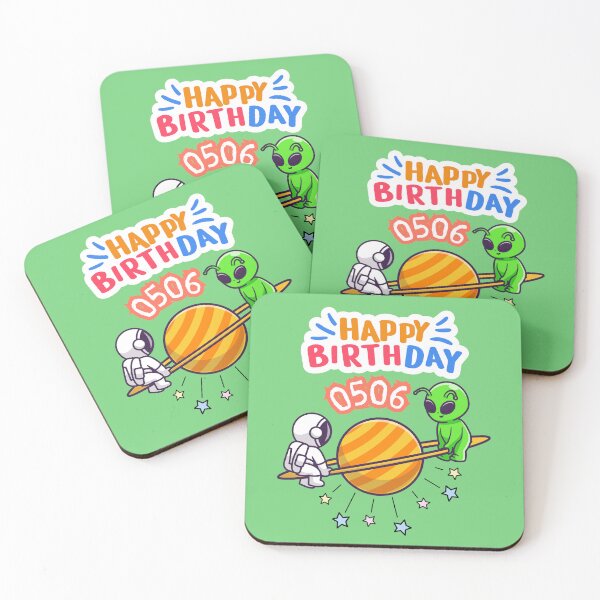 Item preview, Cute Space Birthday Design - Astronaut and Alien with Planet designed and sold by Chillspire.
