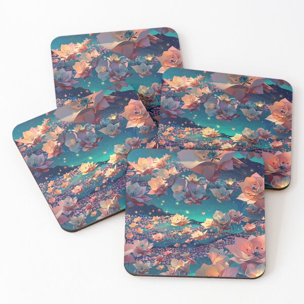 Item preview, Origami flowers pattern, aurora sky designed and sold by CoolPixels.