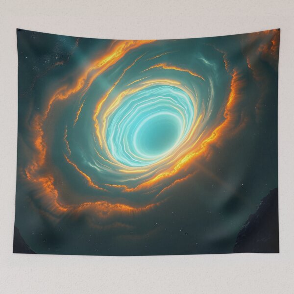 Item preview, Green and Orange Quasar in the Night Sky – Cosmic Spectacle designed and sold by Rare Inspo.