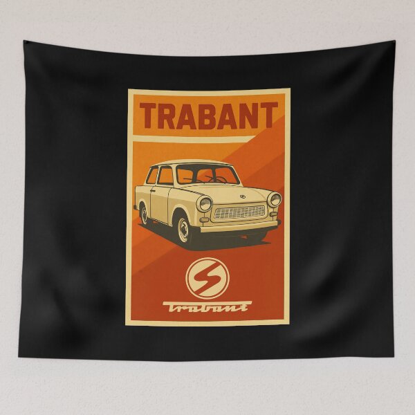 Item preview, Retro Trabant Car Poster with East German Nostalgic Soviet Art  designed and sold by w1ckerman.