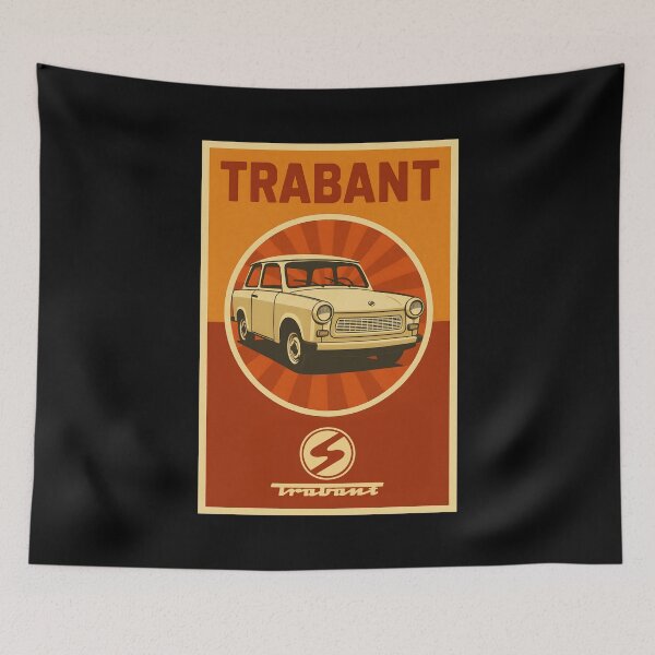 Item preview, Retro Trabant Car Poster with East German Nostalgic Soviet Art  designed and sold by w1ckerman.