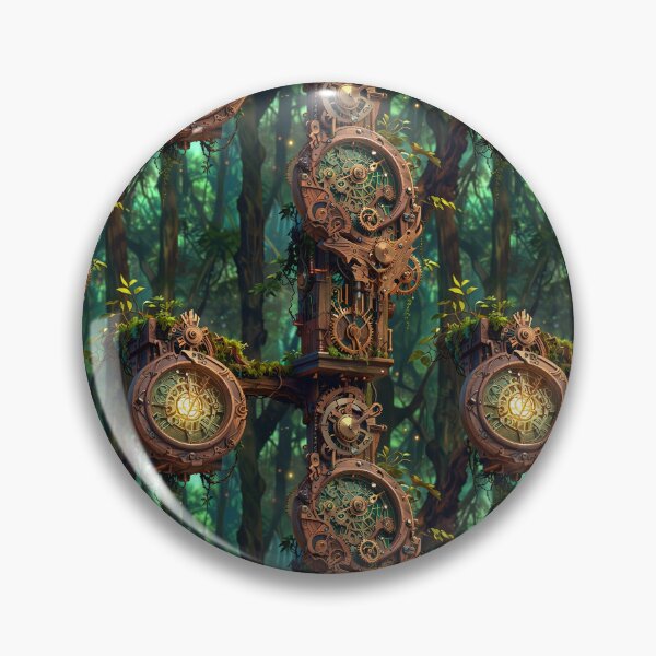 Item preview, Intricate mechanical clockwork, forest, glowing lights designed and sold by CoolPixels.