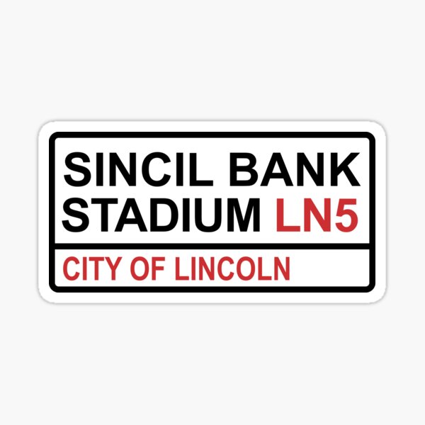 Vista previa del artículo con la obra «Letrero icónico de la calle del estadio Lincoln City Sincil Bank», diseñado y vendido por DelfDesign.