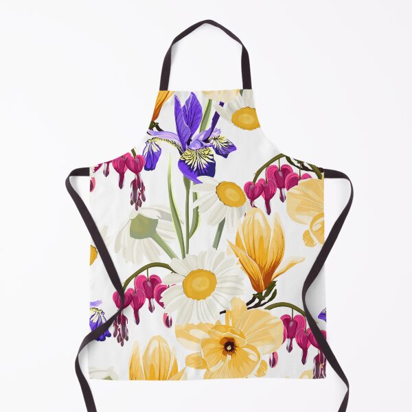 Item preview, Floral pattern with hand draw daisy camomile, magnolia, iris flowers and leaves. designed and sold by MatyKotiv.