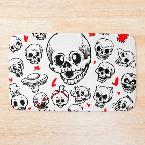 Item preview, Crazy cute funny skulls and faces in japan style manga anime ink drawing designed and sold by VonKalt.