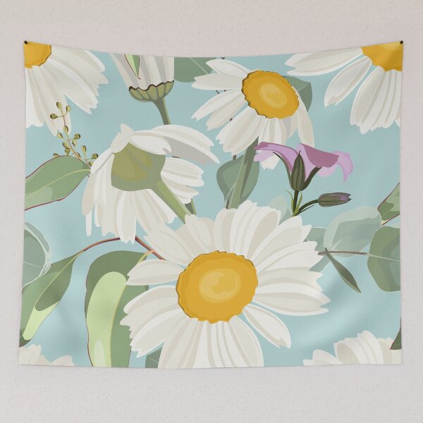 Item preview, Elegant floral pattern with hand draw daisy camomile flowers and eucaliptus. designed and sold by MatyKotiv.