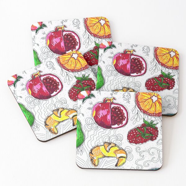 Item preview, Vibrant Fruit Pattern Art Print – Colourful Whimsical Art  designed and sold by swirlyploom.