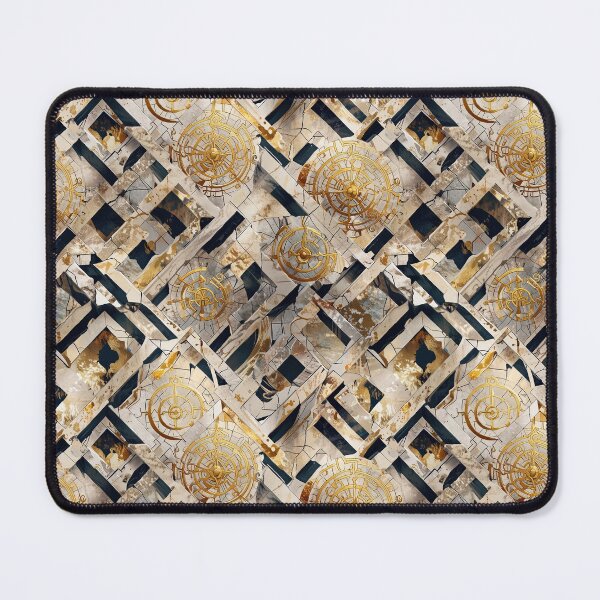 Item preview, Geometrically labyrinth, cracked marble, gold pattern designed and sold by CoolPixels.