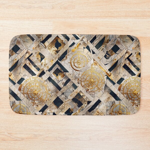 Item preview, Geometrically labyrinth, cracked marble, gold pattern designed and sold by CoolPixels.