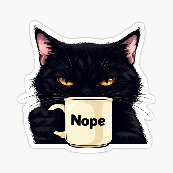 Item preview, Nope Angry Black Cat Mood designed and sold by Sparcus.