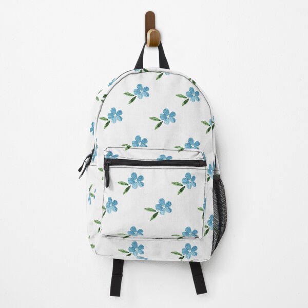 Item preview, Tiny and cute blue flowers and green leaves pattern on white background. Botanical illustration. designed and sold by helga-wigandt.