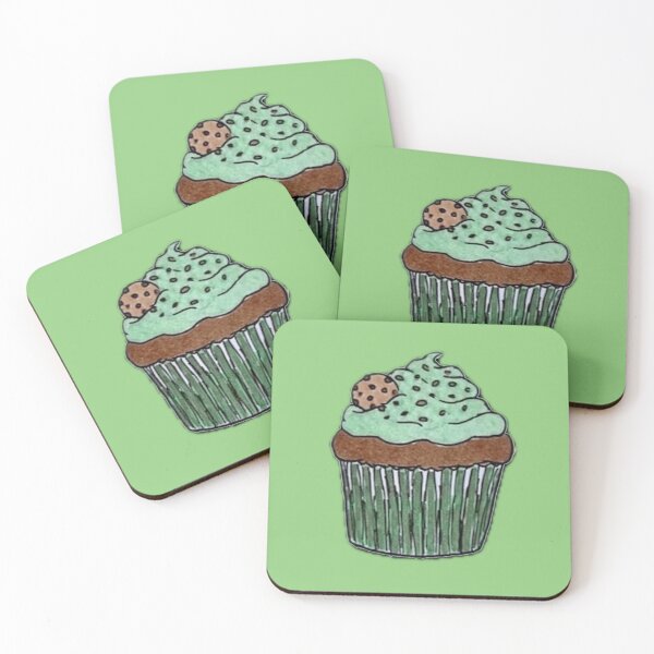 Item preview, Mint Chocolate Chip Flavour Green Cupcake With Icing designed and sold by Mr Mouse Design.