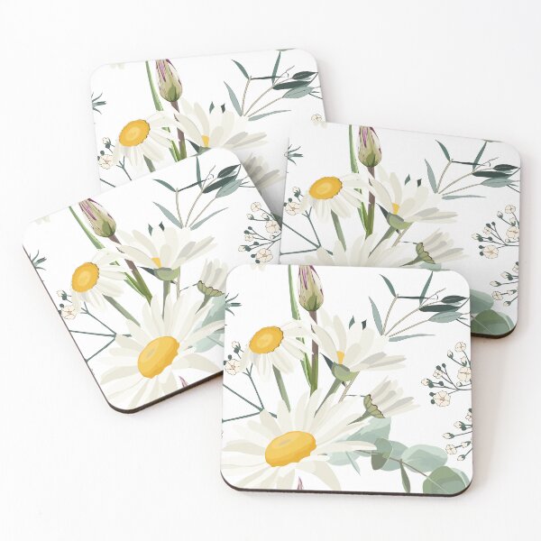 Item preview, Elegant floral pattern with hand draw daisy camomile flowers and eucaliptus. designed and sold by MatyKotiv.