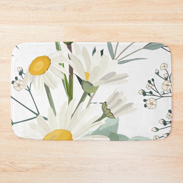 Item preview, Elegant floral pattern with hand draw daisy camomile flowers and eucaliptus. designed and sold by MatyKotiv.