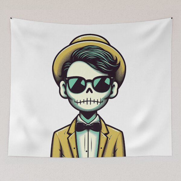 Item preview, Hispter man with sunglasses, a hat and a bow kaws style designed and sold by Silbays.