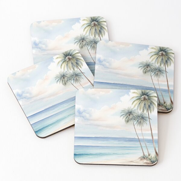 Item preview, Watercolor Tropical Beachscape designed and sold by SolaoLab.