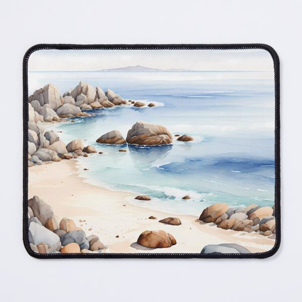 Item preview, Watercolor Beach Landscape designed and sold by SolaoLab.