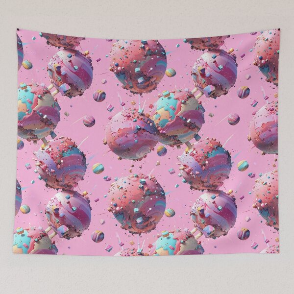 Item preview, Candy ice-cream inspired planets, pastel pink designed and sold by CoolPixels.