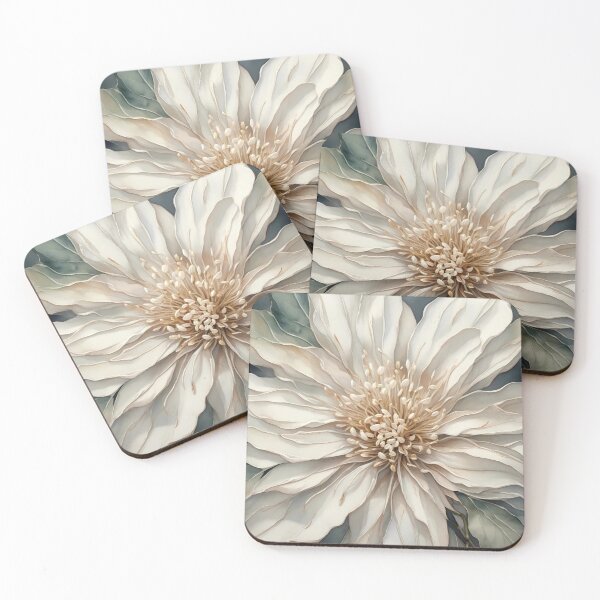 Item preview, Abstract White Flower Painting designed and sold by SolaoLab.