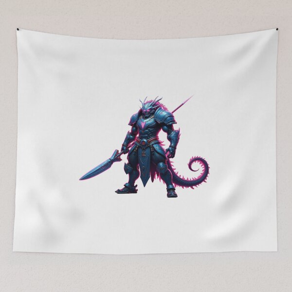 Item preview, Dragon Beast Warrior – Mythic Strength in Neon Blue designed and sold by StormArte.