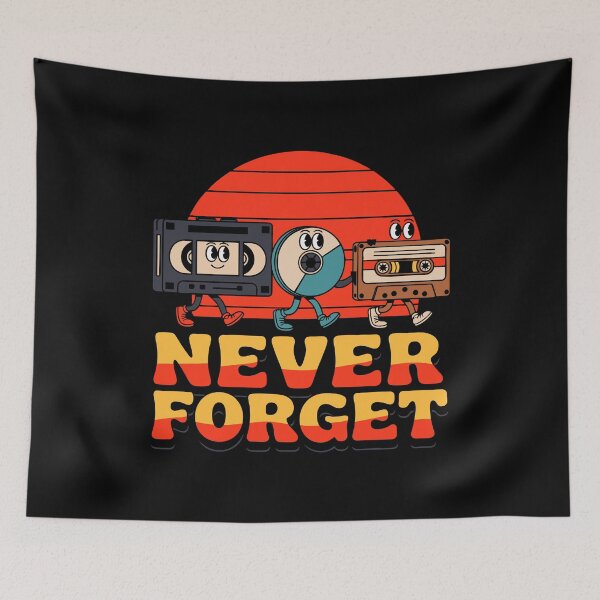 Item preview, Never Forget Retro VHS Cassette Tape and CD Tech Nostalgia designed and sold by w1ckerman.