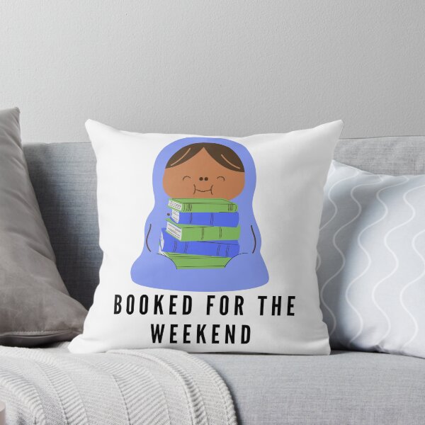 Item preview, Booked for the weekend - happy blue reading burrito designed and sold by CreativeStrand.