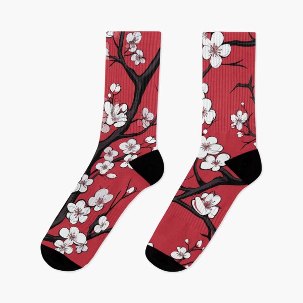 Item preview, White Red Oriental Cherry Blossoms on Turquoise and Chinese Wedding Double Happiness | Japanese Sakura designed and sold by GrinGalore.