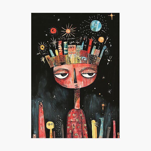 Doodle Art: Quirky Abstract Drawing Art Photographic Print
