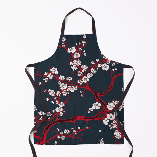 Item preview, Red White Dark Oriental Cherry Blossoms on Turquoise and Chinese Wedding Double Happiness | Japanese Sakura designed and sold by GrinGalore.