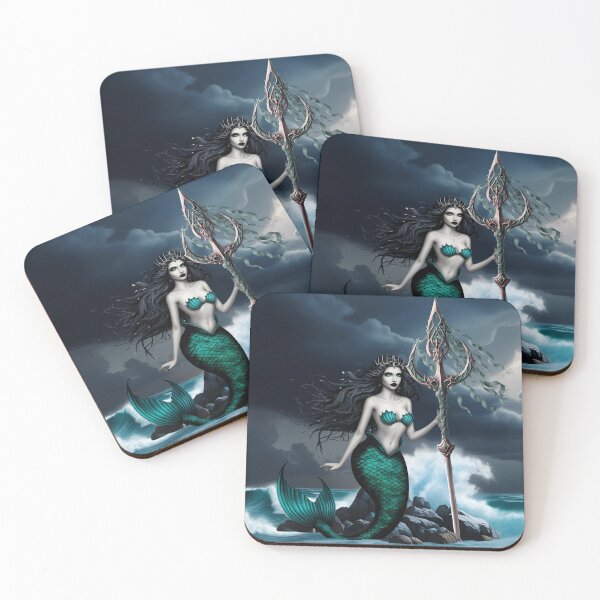Item preview, Gothic Mermaid with Trident for Mystical Soul designed and sold by Agnes-Creative.