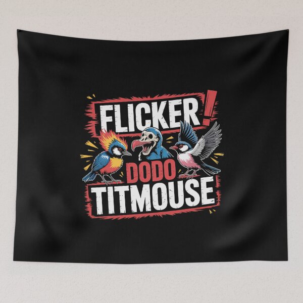 Item preview, Flicker Dodo Titmouse - This is the perfect gift for bold free-thinkers, art lovers, and anyone who wants to wear a rebellious statement with pride. designed and sold by ZyziowskyArt.