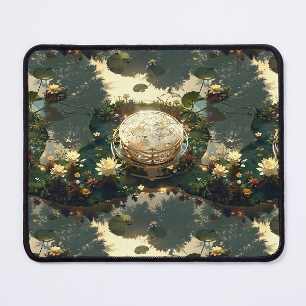 Item preview, Golden Geometric Structure Surrounded by Tranquil Pond designed and sold by CoolPixels.