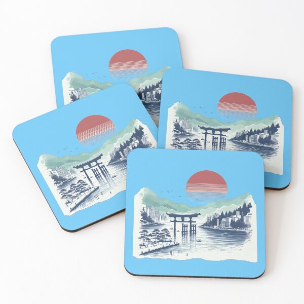 Item preview, Watercolor Sketch of Lake Ashi and Floating Torii in Hakone, Japan,   designed and sold by PaintMeWorld.