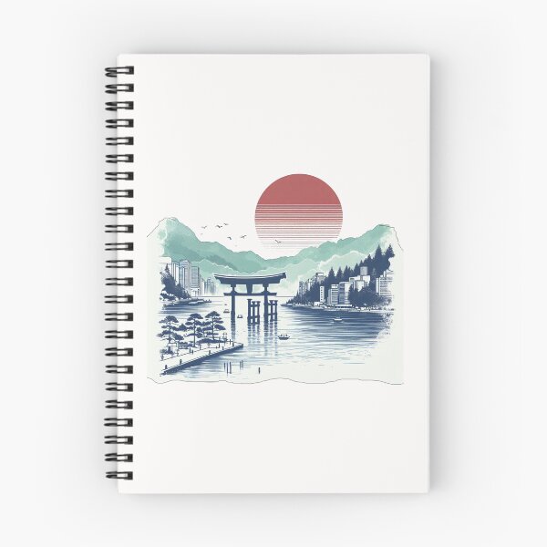 Item preview, Watercolor Sketch of Lake Ashi and Floating Torii in Hakone, Japan,   designed and sold by PaintMeWorld.
