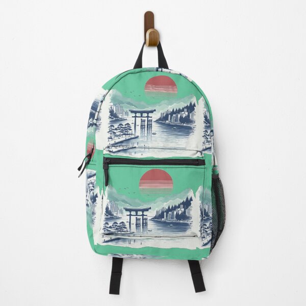 Item preview, Watercolor Sketch of Lake Ashi and Floating Torii in Hakone, Japan, designed and sold by PaintMeWorld.