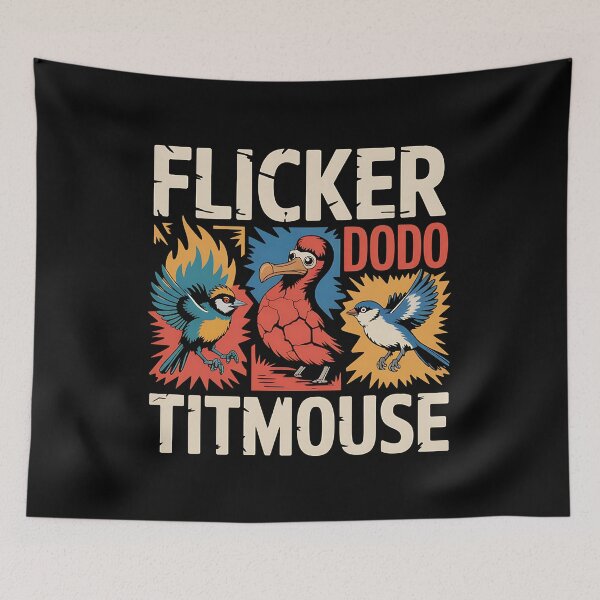 Item preview, Flicker Dodo Titmouse - This is the perfect gift for bold free-thinkers, art lovers, and anyone who wants to wear a rebellious statement with pride. designed and sold by ZyziowskyArt.