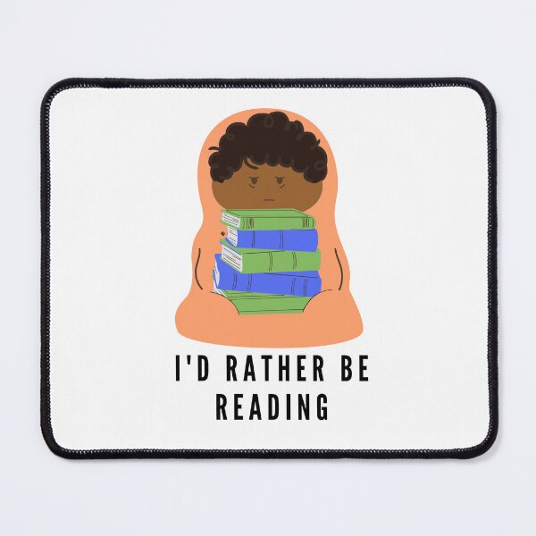 Item preview, I'd rather be reading - tired orange reading burrito designed and sold by CreativeStrand.