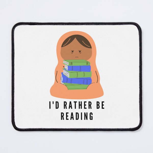 Item preview, I'd rather be reading - tired orange reading burrito designed and sold by CreativeStrand.