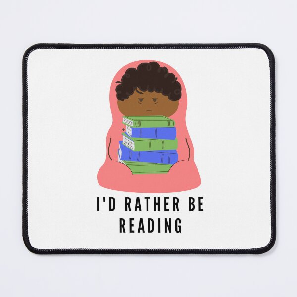 Item preview, I'd rather be reading - tired pink reading burrito designed and sold by CreativeStrand.
