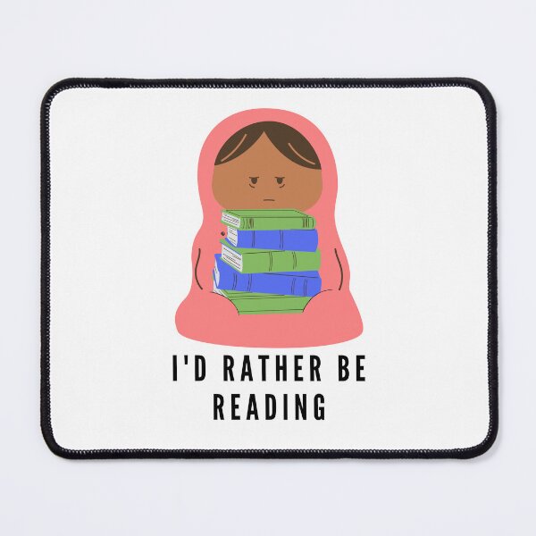 Item preview, I'd rather be reading - tired pink reading burrito designed and sold by CreativeStrand.