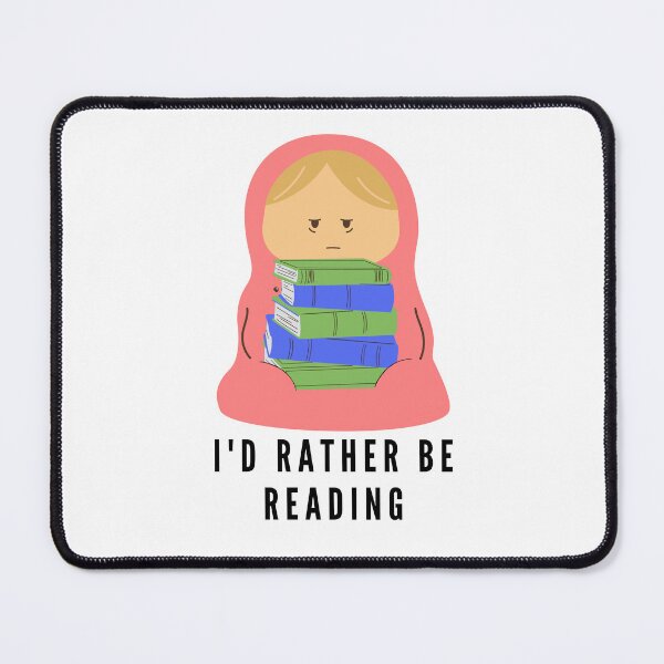 Item preview, I'd rather be reading - tired pink reading burrito designed and sold by CreativeStrand.