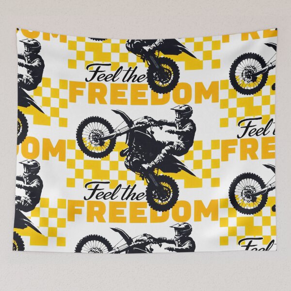 Item preview, Feel the FREEDOM Yellow Checkered Wheelie Adventure designed and sold by SplashTastic.