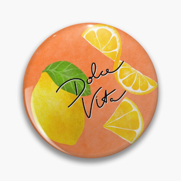 Item preview, La Dolce Vita – Twisted Lemon Slice and lemons on Tangerine background  designed and sold by BeUniqueByRomy.