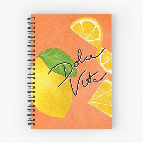 Item preview, La Dolce Vita – Twisted Lemon Slice and lemons on Tangerine background  designed and sold by BeUniqueByRomy.