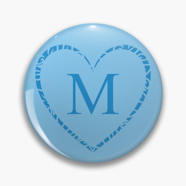 Item preview, Cute Blue Heart & Monogram Letter "M" Charm designed and sold by WD-Artist.